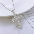thumbnail image 1 of Vintage Silver Cross Necklace Elegant Zircon Pendant Chain for Women Valentine Gift, 1 of 4