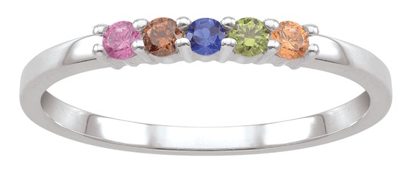 Delicate Personalized Family Ring in Sterling Silver by Jewlster