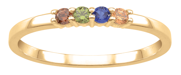 Delicate Personalized Family Ring in 10k Gold by Jewlster