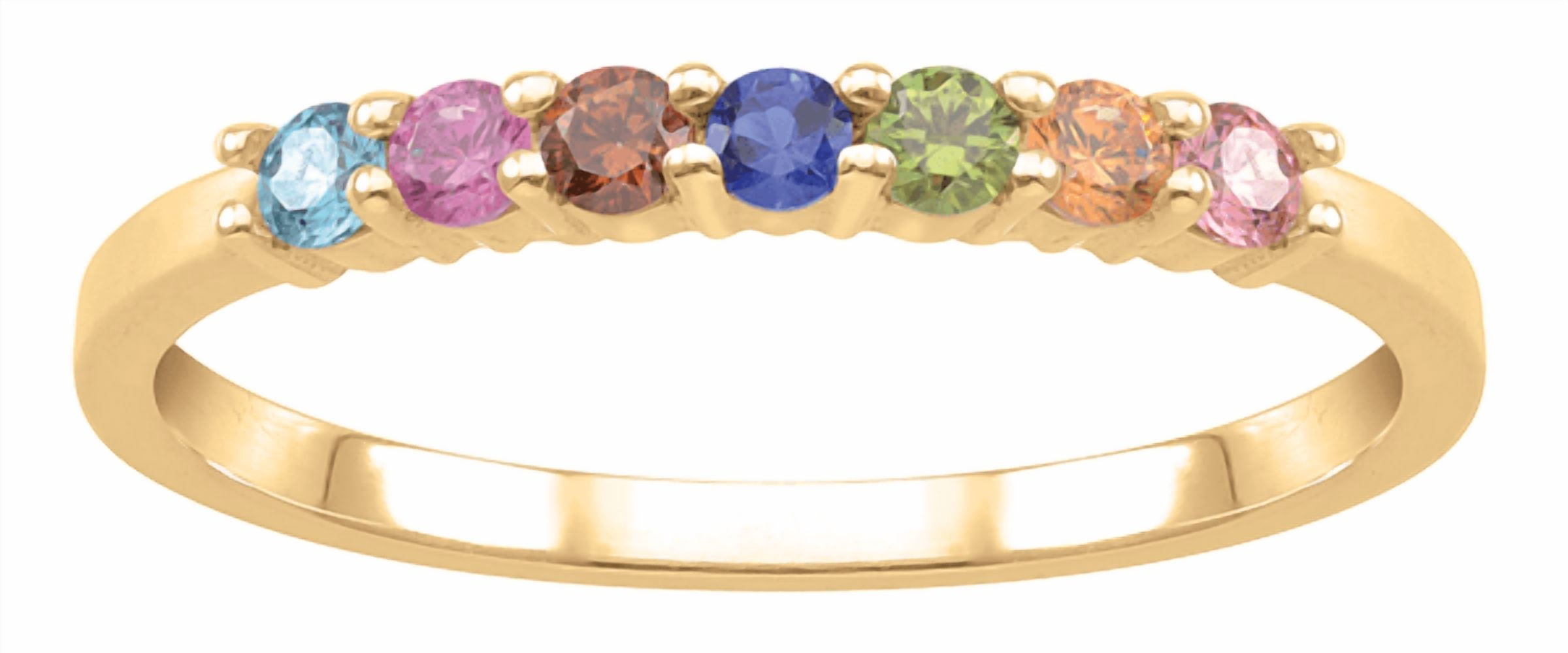 Delicate Personalized Family Ring by Jewlster in Gold Plated Sterling Silver