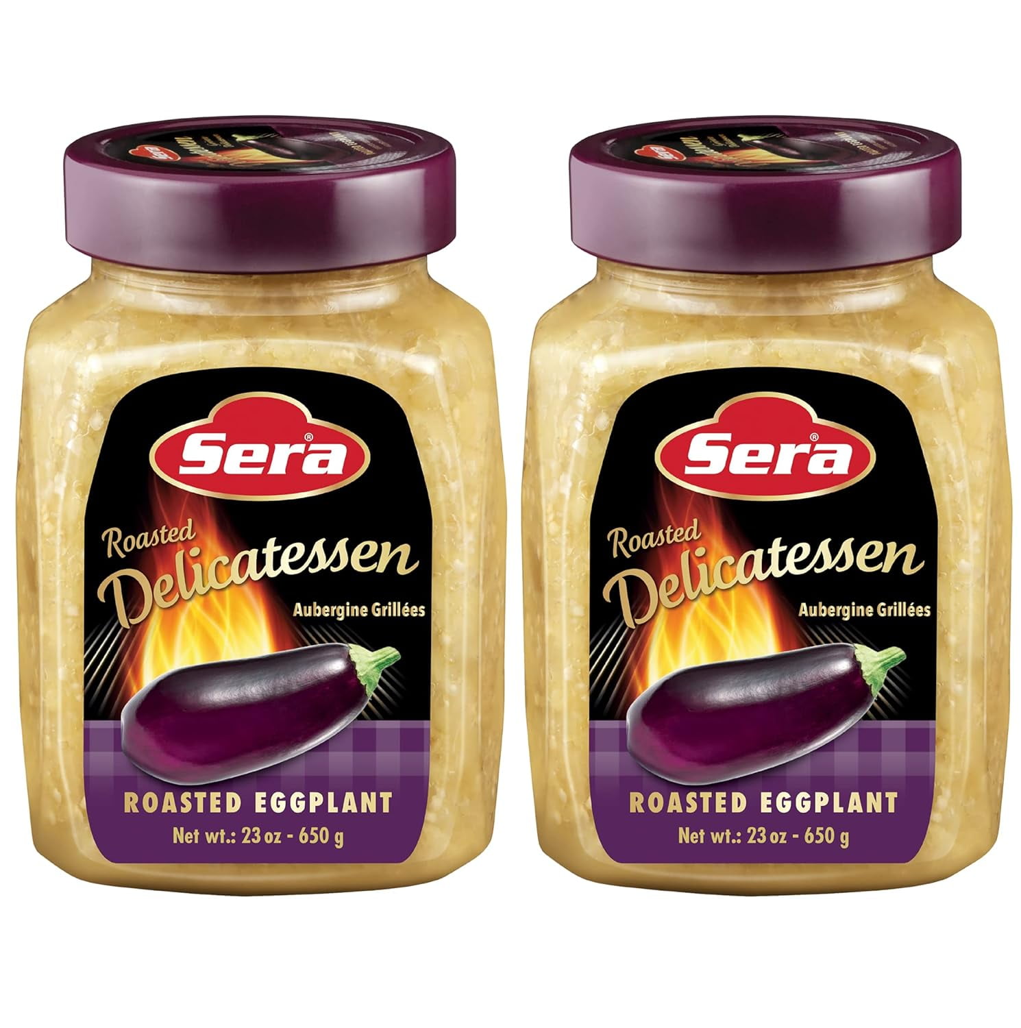 Delicatessen  Eggplant 23 Oz | Ready to Serve Precooked Eggplant | Smokey Flavor | Perfect for Grilling, Vegetables, Meats, Sandwiches! | Kosher (2 PACK)