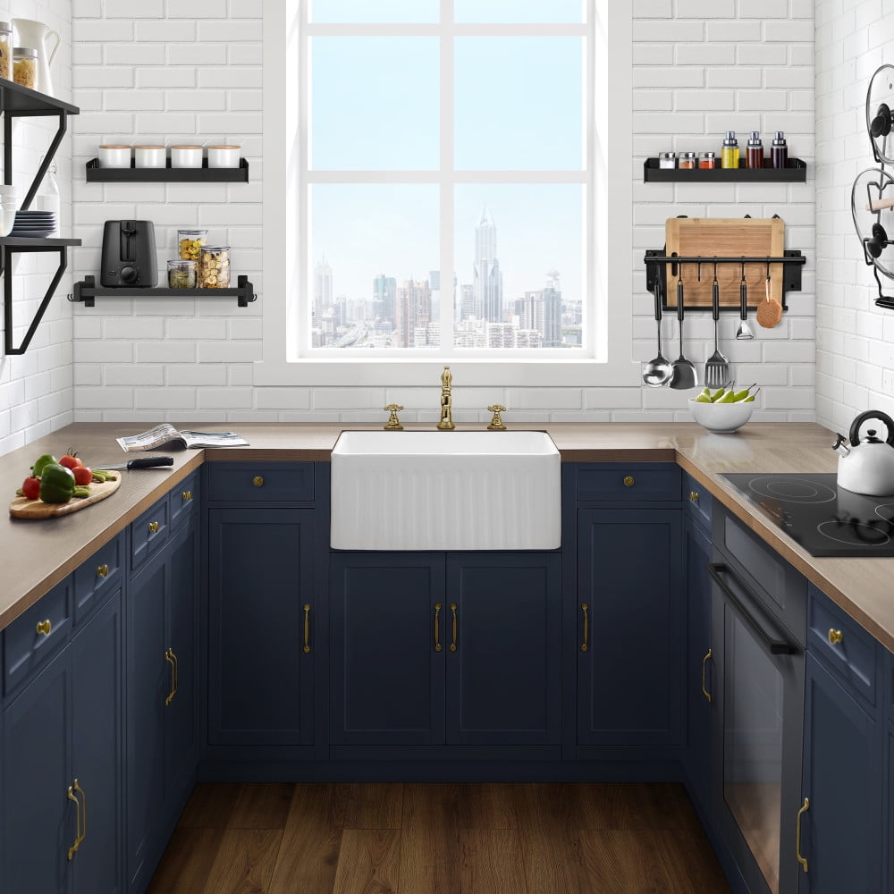 Delice 24 x 18 White Ceramic Farmhouse Kitchen Sink with Apron