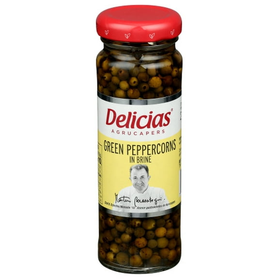 Delicia Green Peppercorn in Brine 3.5 oz (Pack of 12)