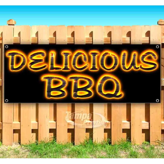 Delicious BBQ 13 oz Vinyl Banner With Metal Grommets