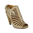 thumbnail image 1 of Delicious BK59 Women Leatherette Peep Toe Strappy Caged Chucky Heel Ankle Bootie Sandal, 1 of 5