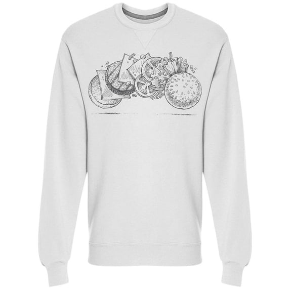 Delicious Burger Recipe Sweatshirt Men's -Image by Shutterstock