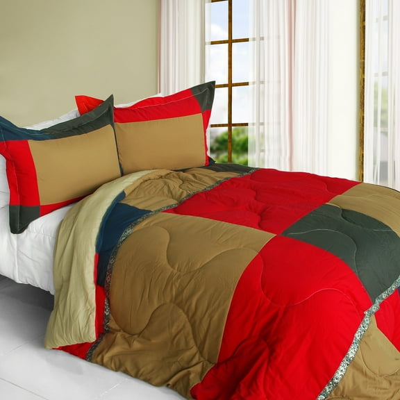 Delicious Cake Quilted Patchwork Down Alternative Comforter Set-Twin