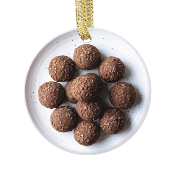 Delicious Chocolate Truffles Design Candy Chocolate Food Lovers Foodie Novelty Holiday Christmas Ornament Xmas Tree Gift (Flat Design Printed on Ceramic, NOT 3D)