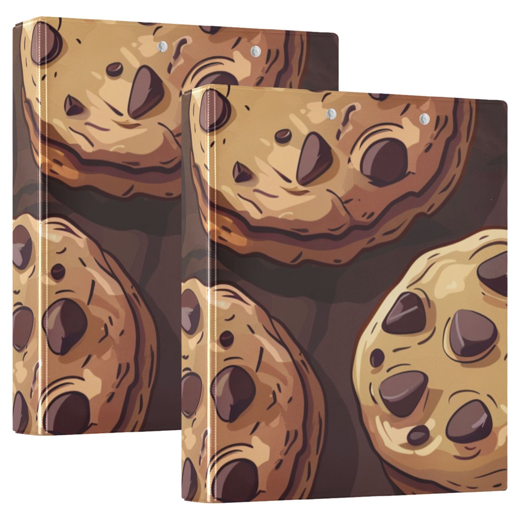 Delicious Cookies 3 Ring Binders 1.5 inch Hardcover File Folders with Interior Pockets A4 Size Organizer for School Office Hospital