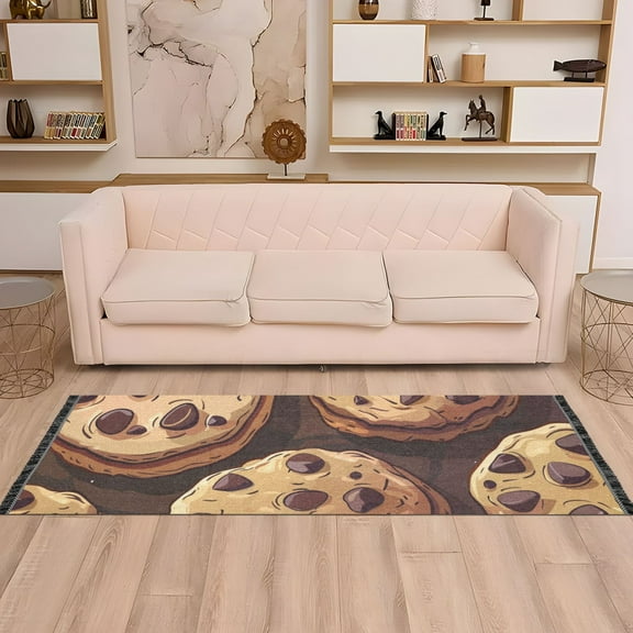 Delicious Cookies Runner Rug Non-Slip Area Rugs Linen Washable Non Shedding for Kitchen Bedroom Carpet