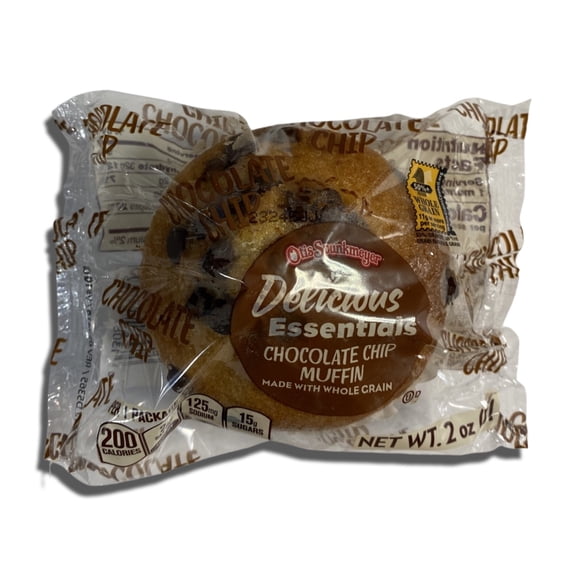 Delicious Essentials Individually Wrapped Muffins Baked by Otis Spunkmeyer | Value Pack of 12 (Chocolate Chip)