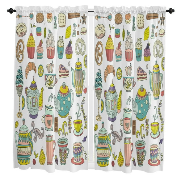 Delicious Food Donut Curtains for Living Room Bedroom Curtains Kitchen Curtains for the Kids Room Window Treatments Drapes
