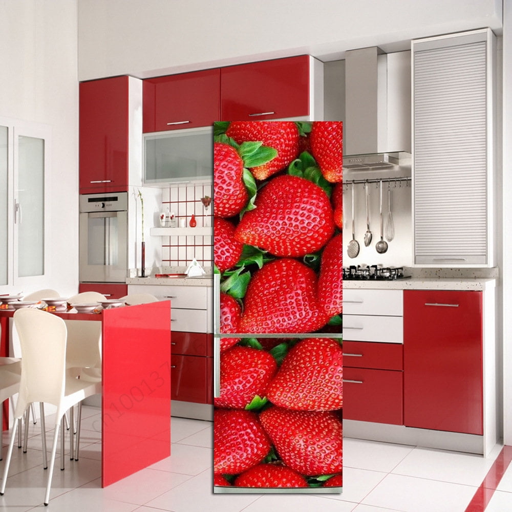Delicious Food Fridge Door Stickers Self Adhesive PVC Refrigerator