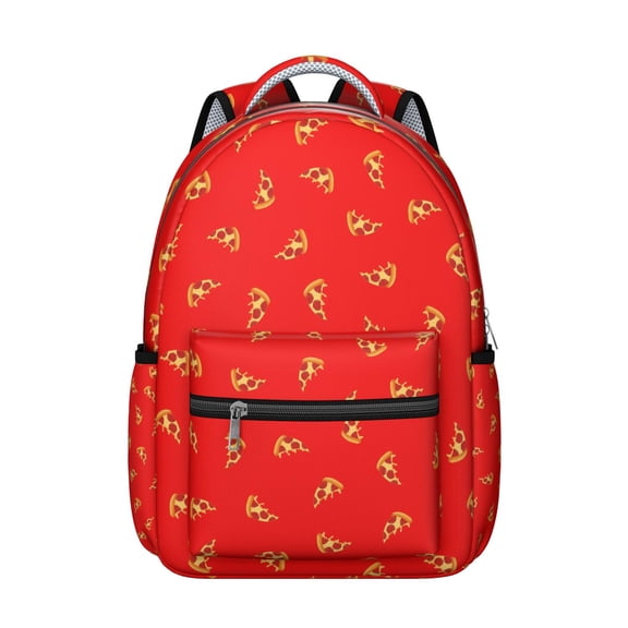 Delicious Foodie Pizza Students Backpack Funny Pizza Party School Bag with Adjustable Strap, Lightweight and Wear-Resistant