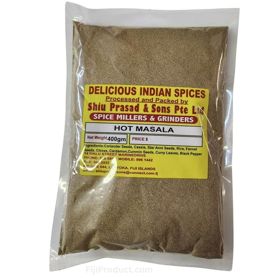 Delicious Indian Spices - HOT MASALA - 100% Pure & Natural, Adds taste and flavor (Pack Of 400g) Imported from FIJI Islands