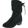 thumbnail image 1 of Delicious Kimmy Women's Faux Suede Stretchy Open Toe Open Back Over The Knee Block Chunky Heel Boot, 1 of 7