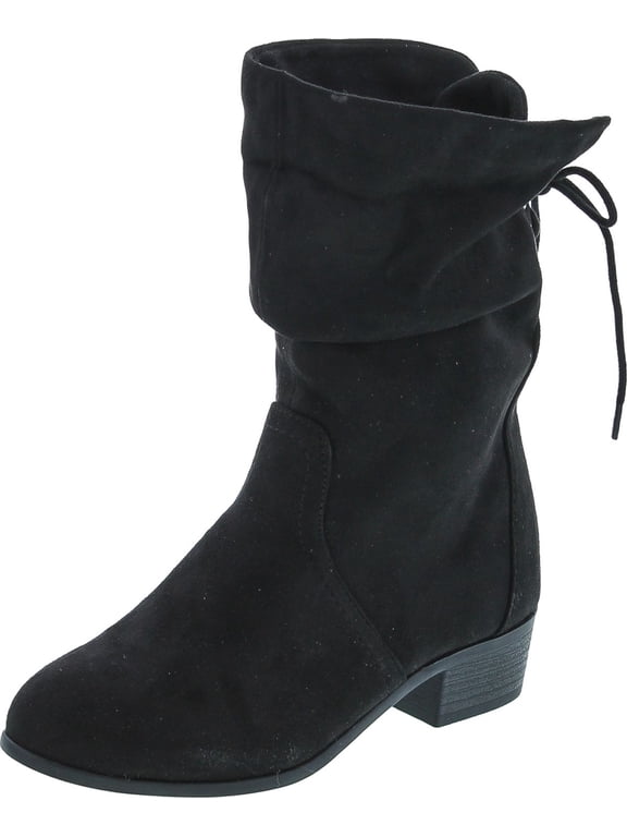 Delicious Kimmy Women's Faux Suede Stretchy Open Toe Open Back Over The Knee Block Chunky Heel Boot