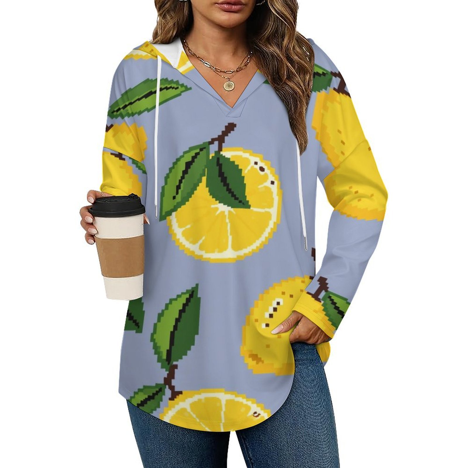 Spring Pullover Delicious Lemon Long Sleeve For Women Spring Autumn Slim Fit Casual ...