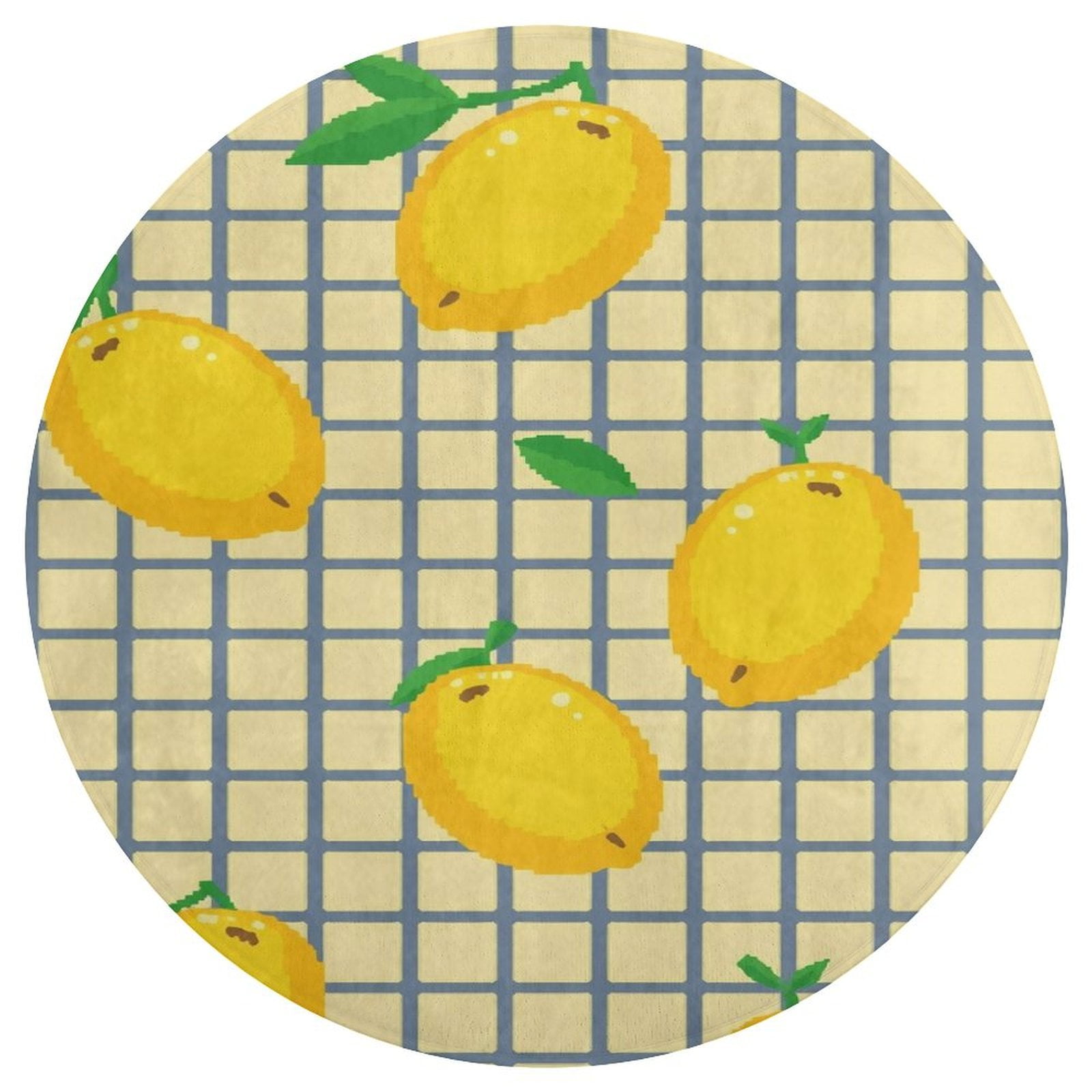 Delicious Lemon Round Area Rug Floor Carpets Washable Indoor Floor Area ...