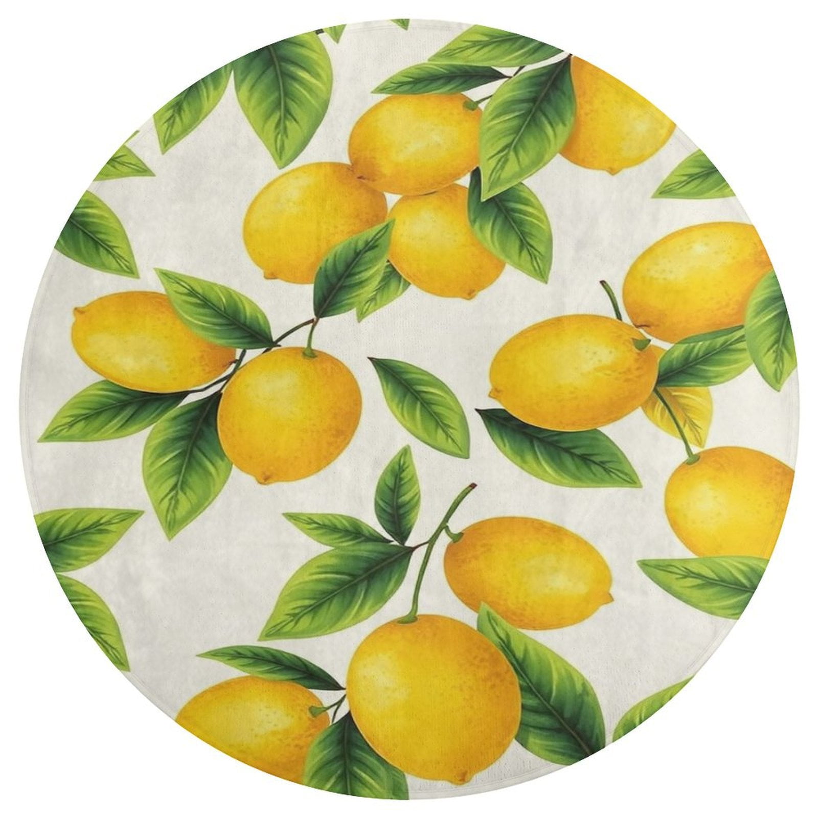 Delicious Lemon Round Area Rug Floor Carpets Washable Indoor Floor Area ...