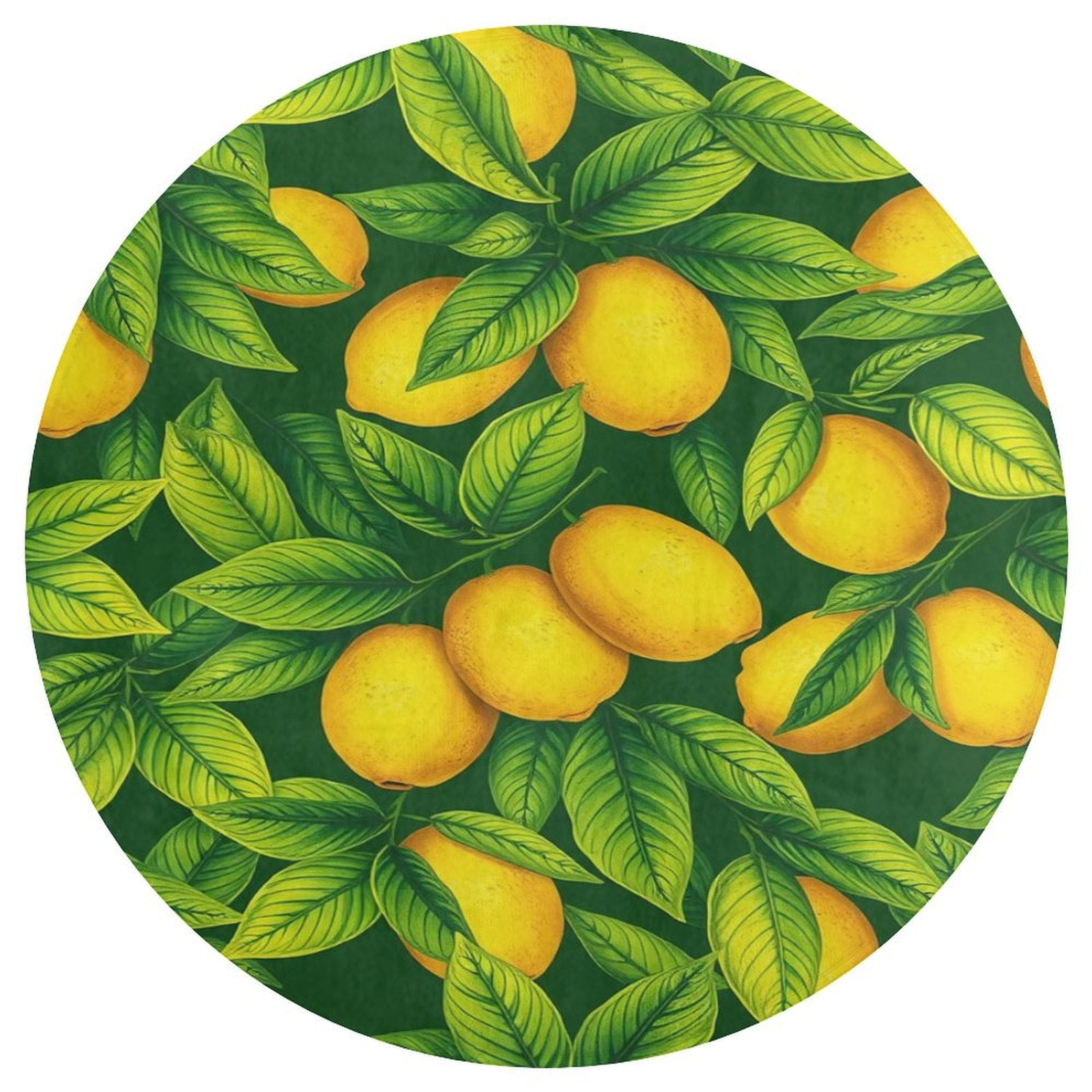 Delicious Lemon Round Area Rug Floor Carpets Washable Indoor Floor Area ...