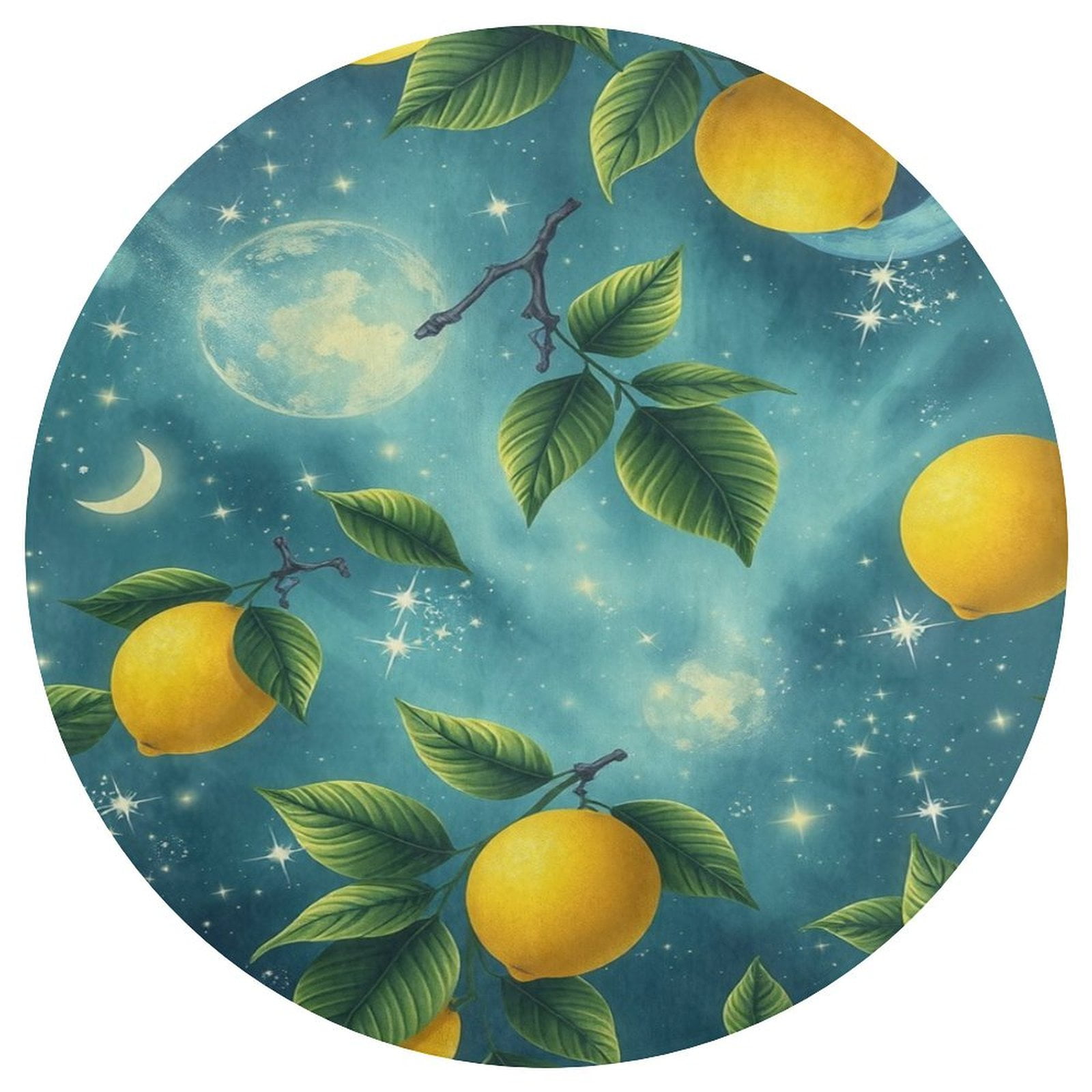 Delicious Lemon Round Area Rug Floor Carpets Washable Indoor Floor Area ...