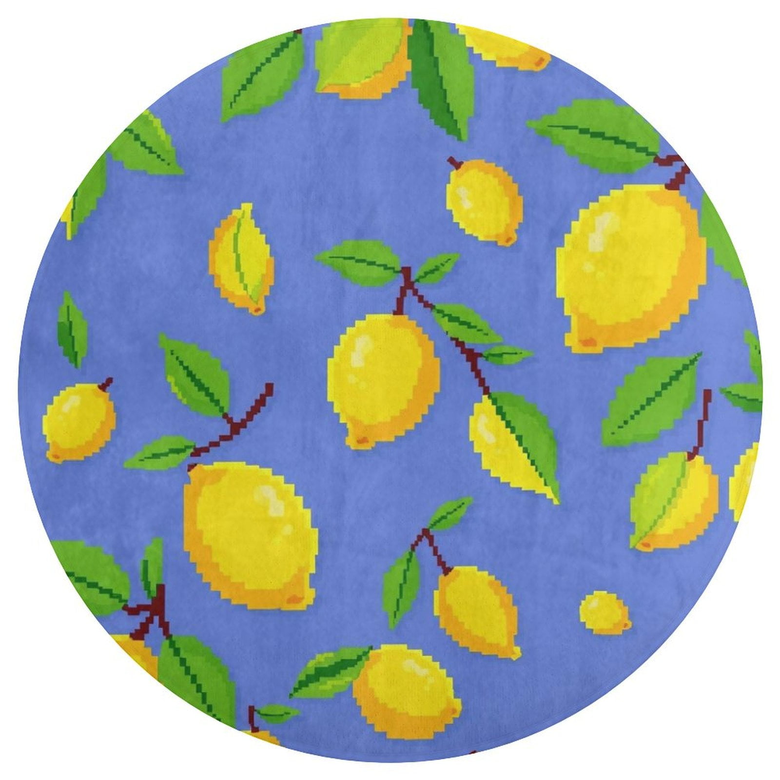 Delicious Lemon Round Area Rug Soft Sofa Nursery Carpet Floor Mat Non ...