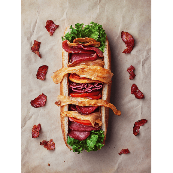 Delicious Meat Sandwich Canvas Print/Wall ArtSuitable for Kitchen DecorDining Room DecorRestaurant DecorCafe DecorBar Decor.