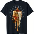 thumbnail image 1 of Delicious Pancake Stack Graphic Black T-Shirt with Syrup & Whipped Cream Design, 1 of 5