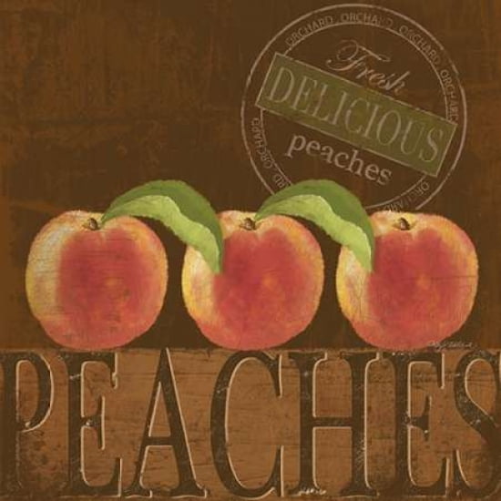 Delicious Peach Canvas Art - Kathy Middlebrook (24 x 24)
