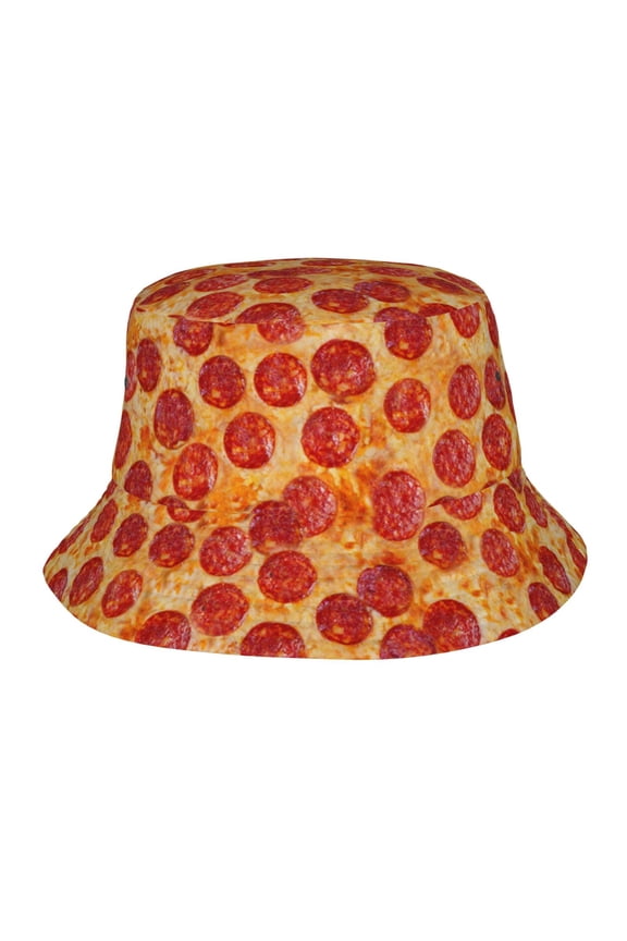 Delicious Pizza Bucket Hat, Packable Fisherman Sun Cap, Foldable UV Protection for Fishing Beach Hiking Camping