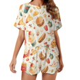 thumbnail image 1 of Delicious Pizza Burger 2 Pack Women’s Pajama Set Print Sleepwear And Shorts Y2k Loungewear Sets S-5XL, 1 of 7