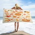 thumbnail image 1 of Delicious Pizza Burger Beach Towel – with A Unique Design, Extra Large,XL (32”x 63”) for Kids & Adults, 1 of 7