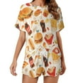 thumbnail image 1 of Delicious Pizza Burger Pajamas Set Womens Loungewear Sleepwear 2 Piece PJ Sets, 1 of 7