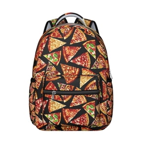 Delicious Pizza Students Backpack Foodie Food School Bag with Funny Pizza Party Design, Adjustable Strap and Lightweight
