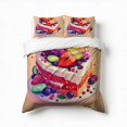 thumbnail image 1 of Delicious Scrumptious Cake Fruit Pattern Bedding Set 3 Pcs Soft Microfiber Quilt Cover For Bedroom Decor, Comforter Cover With 2 Pillowcase, 1 of 5
