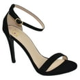 thumbnail image 1 of Delicious Shoes Women Ankle Strap High Heel Open Toe Formal/Casual Dress Sandals JAIDEN Black Nubuck Suede 5.5, 1 of 2