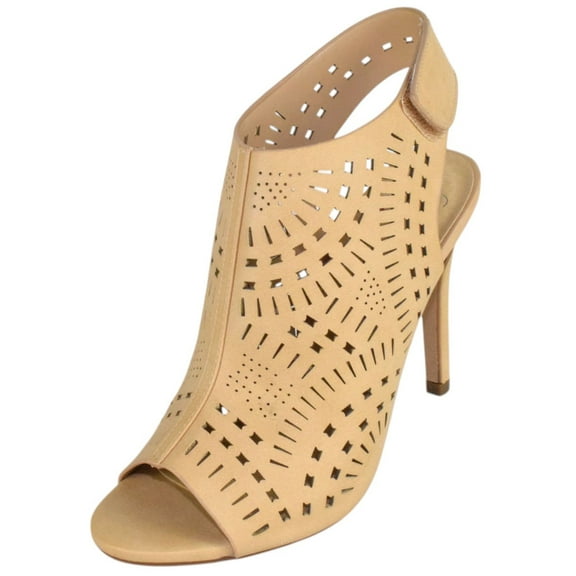 Delicious Shoes Women Ankle Strap Stiletto High Heel Cutout Sandals Open Peep Toe Booties ORIGIN-S Beige Khaki 7.5