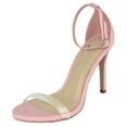 thumbnail image 1 of Delicious Shoes Women Ankle Strap Stiletto High Heel Sandals Open Toe Lucite Clear Band JACKEY-S Pink Patent 8, 1 of 3
