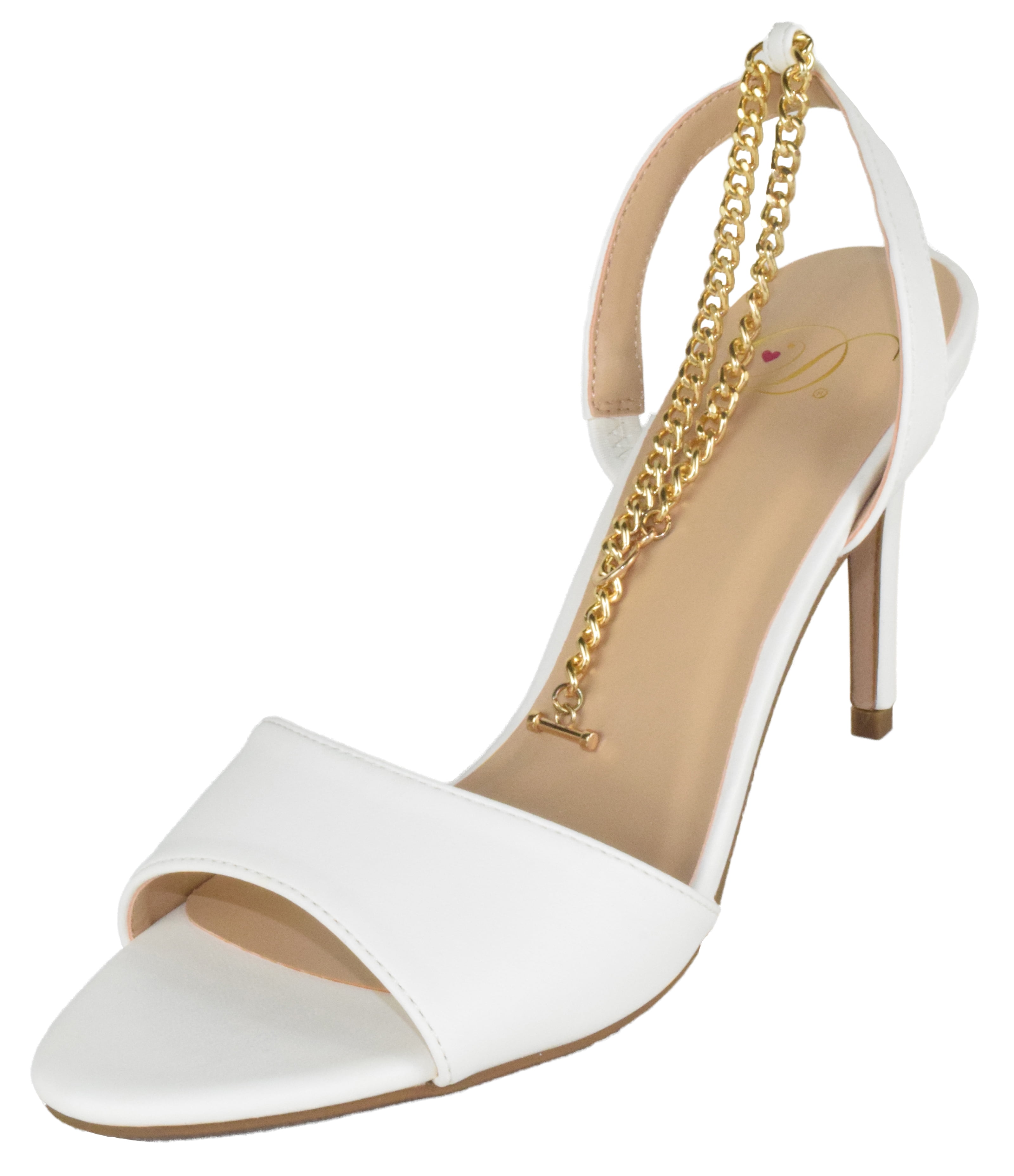 Delicious Shoes Women Stiletto High Heels Anklet Gold Chain Ankle