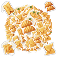 thumbnail image 1 of Delicious Stationery Stickers Crunchy Food Stickers Golden Sticker Pack for Laptop Suitcase, 1 of 9