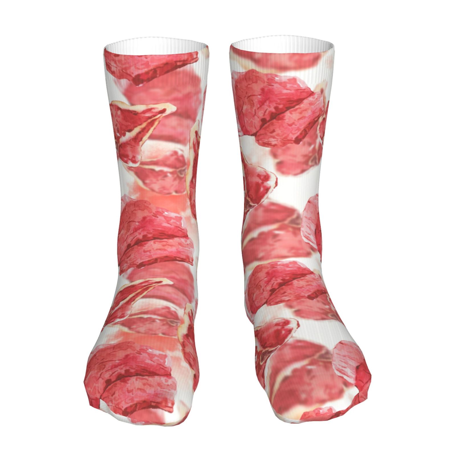 Delicious Steak Pattern Socks for Men Women Casual Short Socks 40 Cm ...