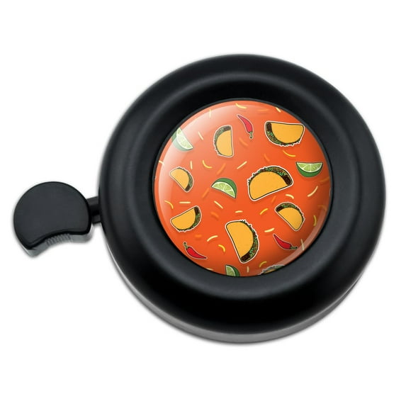 Delicious Taco Fiesta Pattern with Chili and Lime Bicycle Handlebar Bike Bell