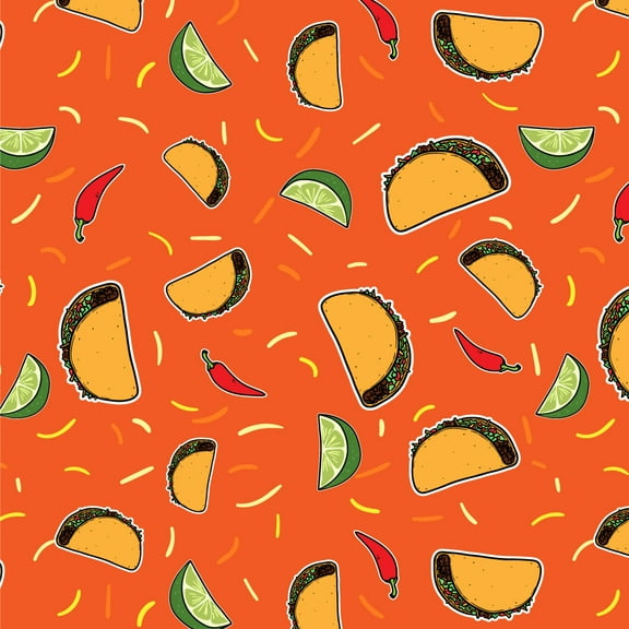 Delicious Taco Fiesta Pattern with Chili and Lime Premium Roll Gift Wrap Wrapping Paper