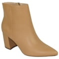 thumbnail image 1 of Delicious Women Ankle Boots Side Zipper Zip-Up Booties Block Heel Pointed Toe Hillary-H Beige Blond 8, 1 of 3