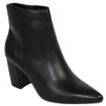 thumbnail image 1 of Delicious Women Ankle Boots Side Zipper Zip-Up Booties Block Heel Pointed Toe Hillary-H Black PU 7, 1 of 3