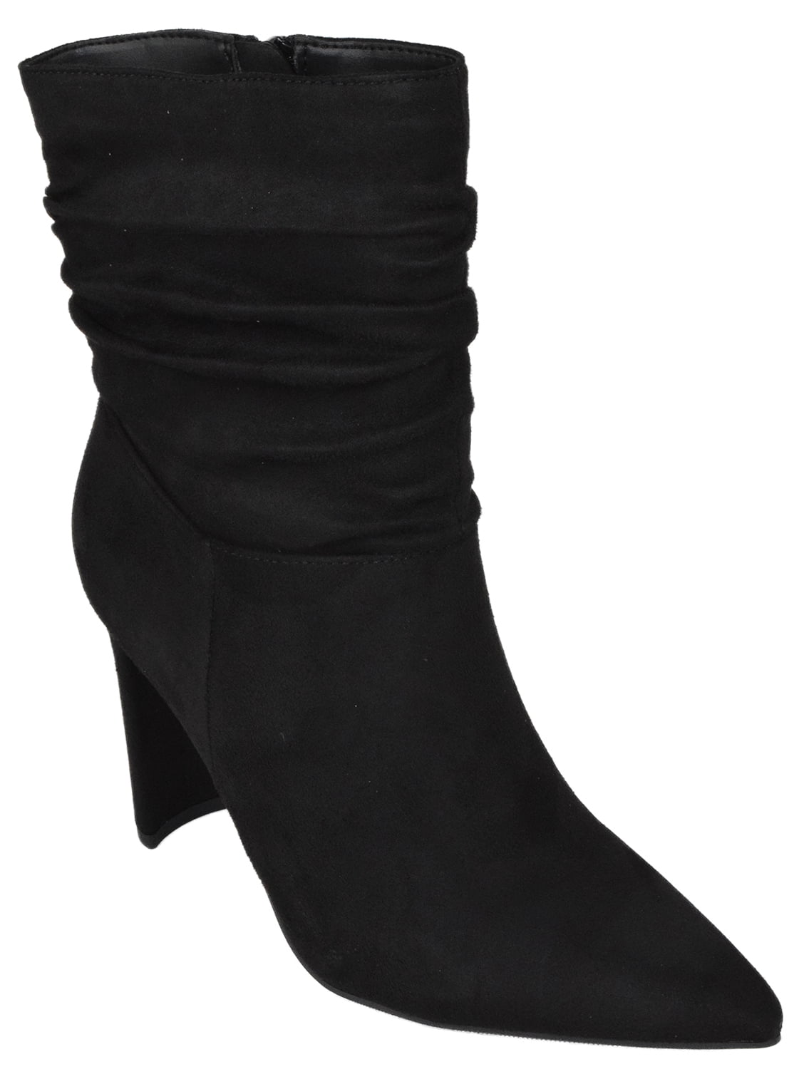 Delicious Women MidCalf Short Slouch Boots High Heels Side Zipper Booties Pointed Toe PublicS