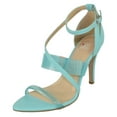 thumbnail image 1 of Delicious Women Stiletto High Heels Ankle Multi Clear Straps Open Peep Toe Lulu-S Turquoise Blue Light Teal 6, 1 of 3