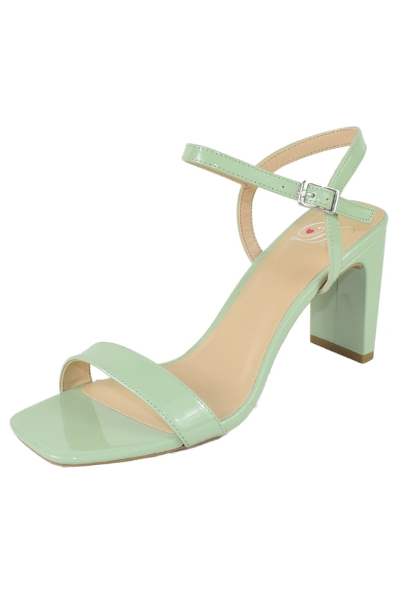 Delicious Women Thick High Heels Ankle Straps Open Peep Toe VESTIA-H Green Mint 5.5