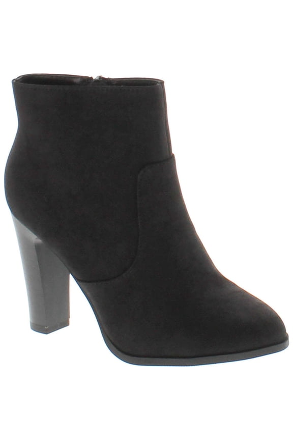 Delicious Women's Admit Almond Toe Chunky Wooden Heel Ankle Bootie